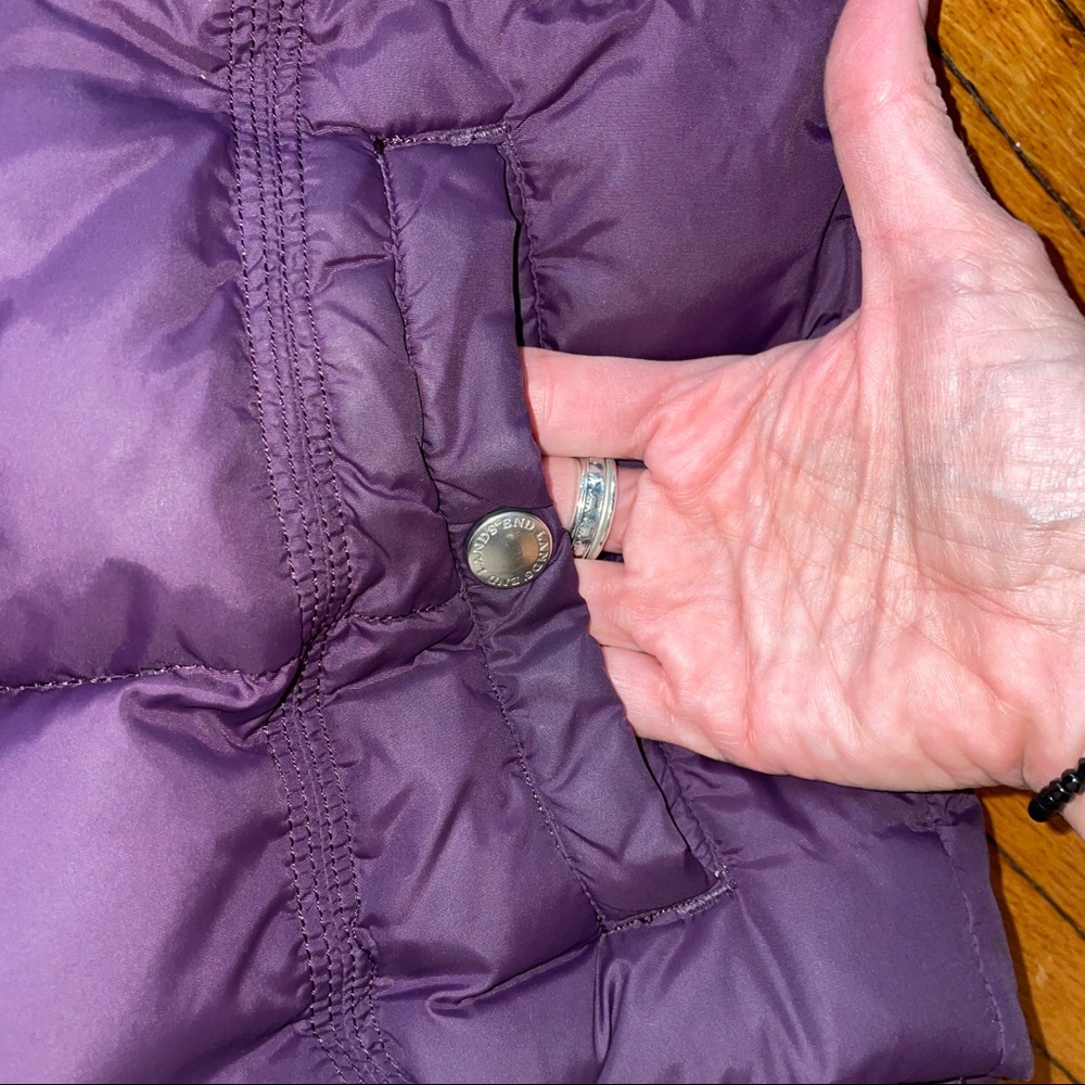 Land’s End BlackBerry Purple Quilted Puffer Down Feathers Jacket Coat - Picture 3 of 9